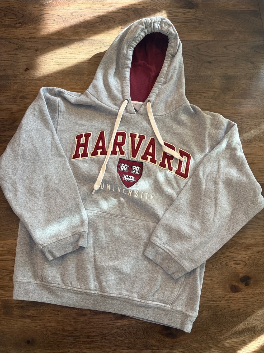 Ouray Women's Harvard Gray Applique Hooded Sweatshirt Small